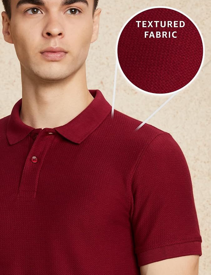 Symbol Men's Cotton Rich Textured Polo Tshirts